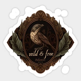 Wild & Free Bird Design Gifts Sticker